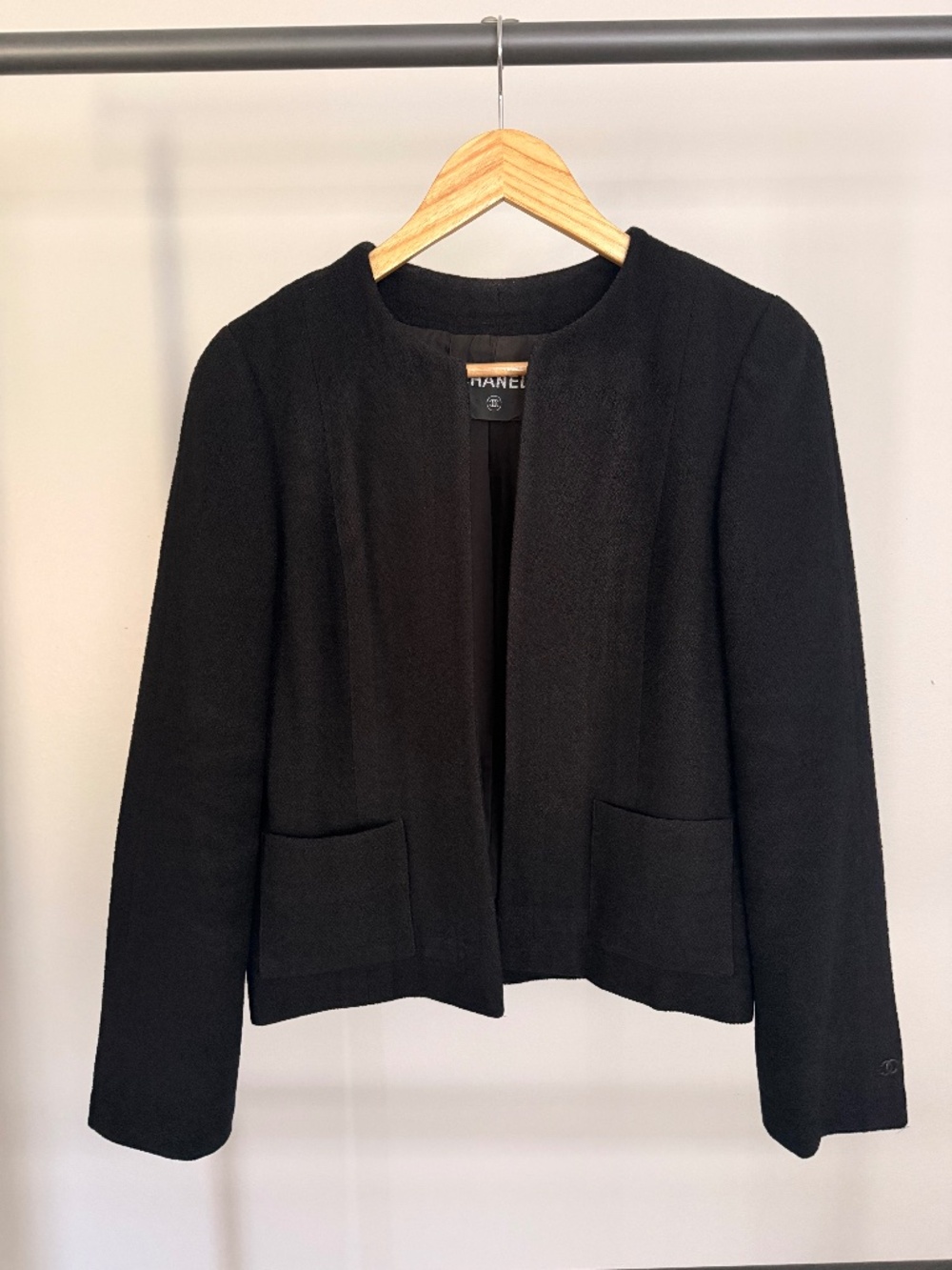 Vintage CHANEL Wool Cropped Tweed Blazer
